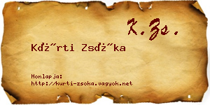 Kürti Zsóka névjegykártya